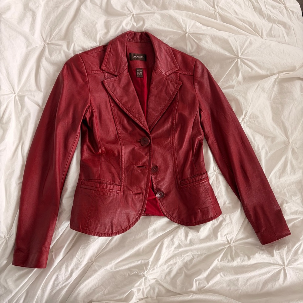 Vintage Danier jacket deep red fitted